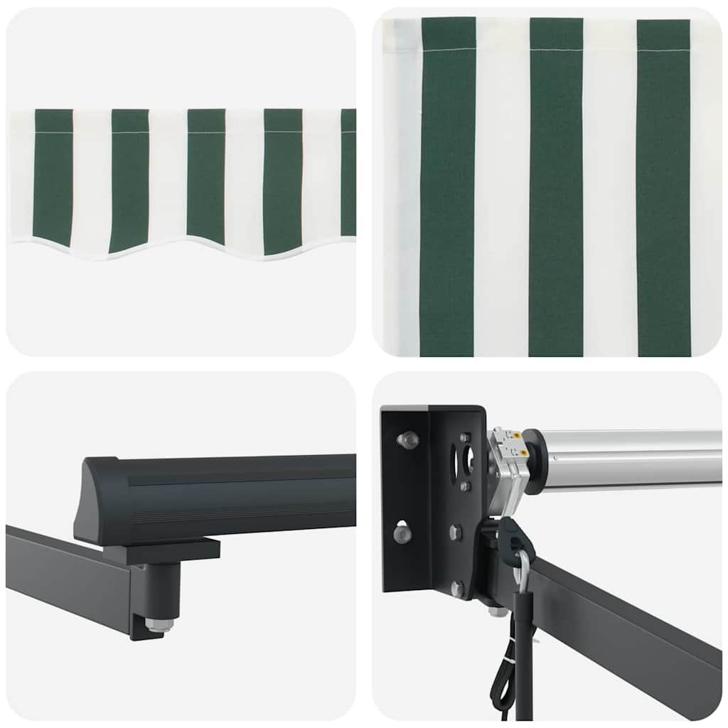 Inklapbaar Zonnescherm Gestreept Groen En Wit 500 × 300 Cm