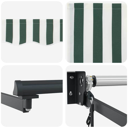 Inklapbaar Zonnescherm Gestreept Groen En Wit 500 × 300 Cm