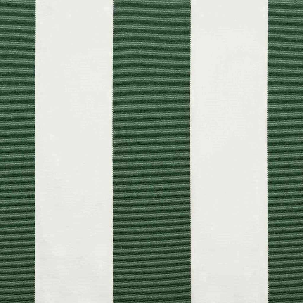 Inklapbaar Zonnescherm 500 × 300 Cm Stof, Metaal Groen En Wit 500 ×300 cm