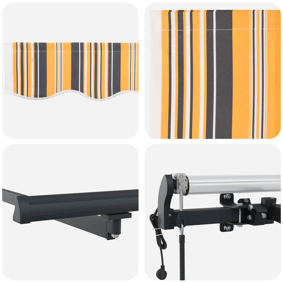 Uitschuifbare luifel Meerkleurig 500 × 350 cm Stof en Aluminium