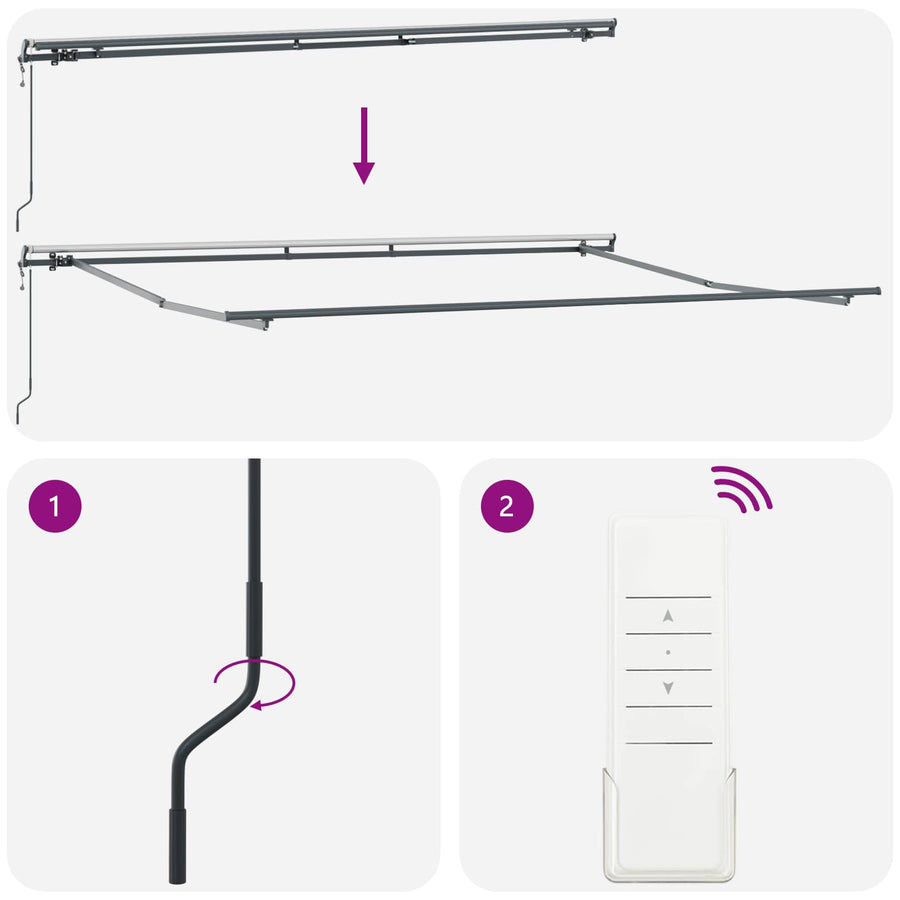 Uitschuifbare luifel Meerkleurig 500 × 350 cm Stof en Aluminium