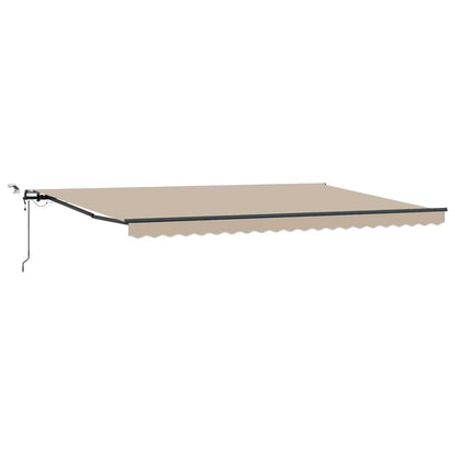 Inklapbaar Zonnescherm met Beige 500 × 350 cm Stof