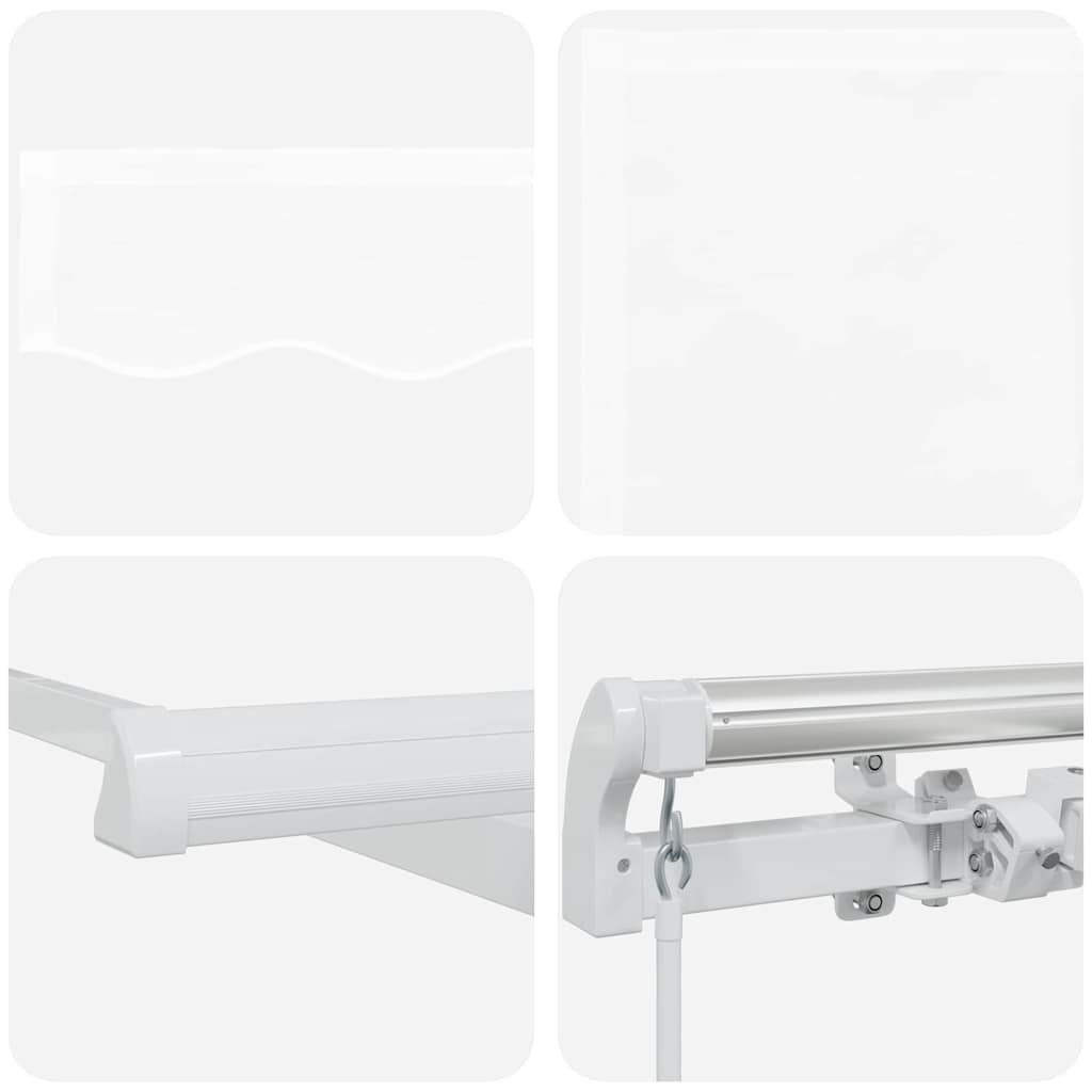 Inklapbaar Zonnescherm Wit 500 × 300 Cm Polyester En Metaal