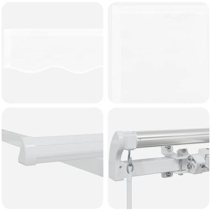 Inklapbaar Zonnescherm Wit 500 × 300 Cm Polyester En Metaal
