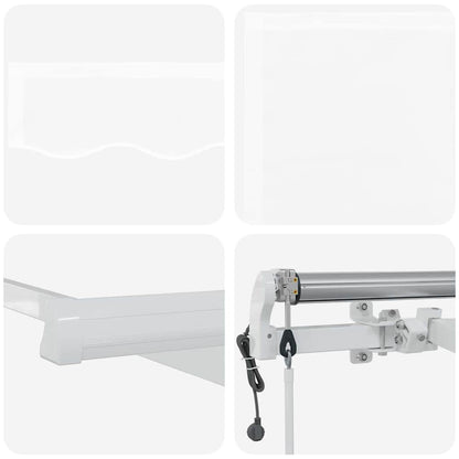 Inklapbaar Zonnescherm Wit 500 × 350 cm Stof