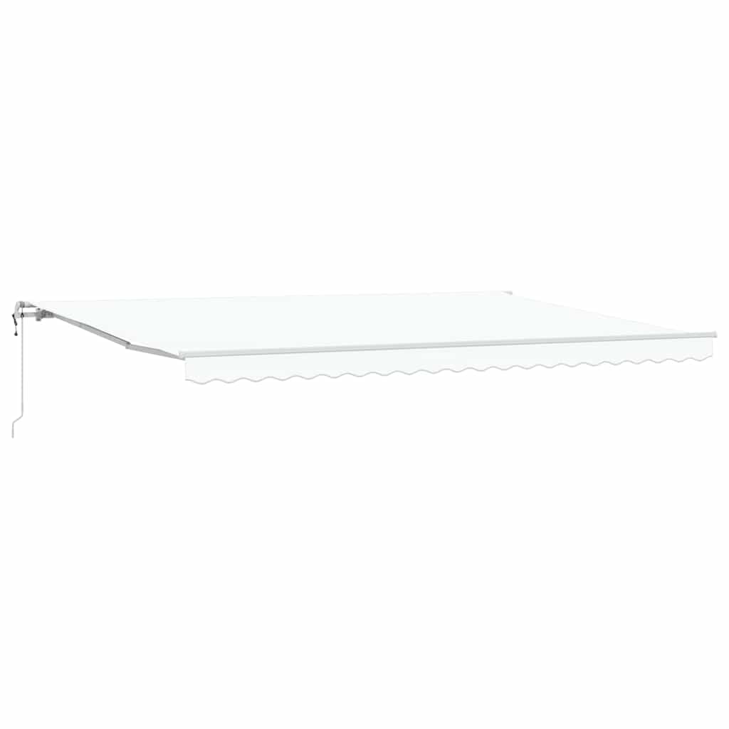 Inklapbaar Zonnescherm Wit 500 × 350 cm Stof