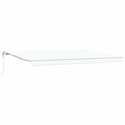 Inklapbaar Zonnescherm Wit 500 × 350 cm Stof