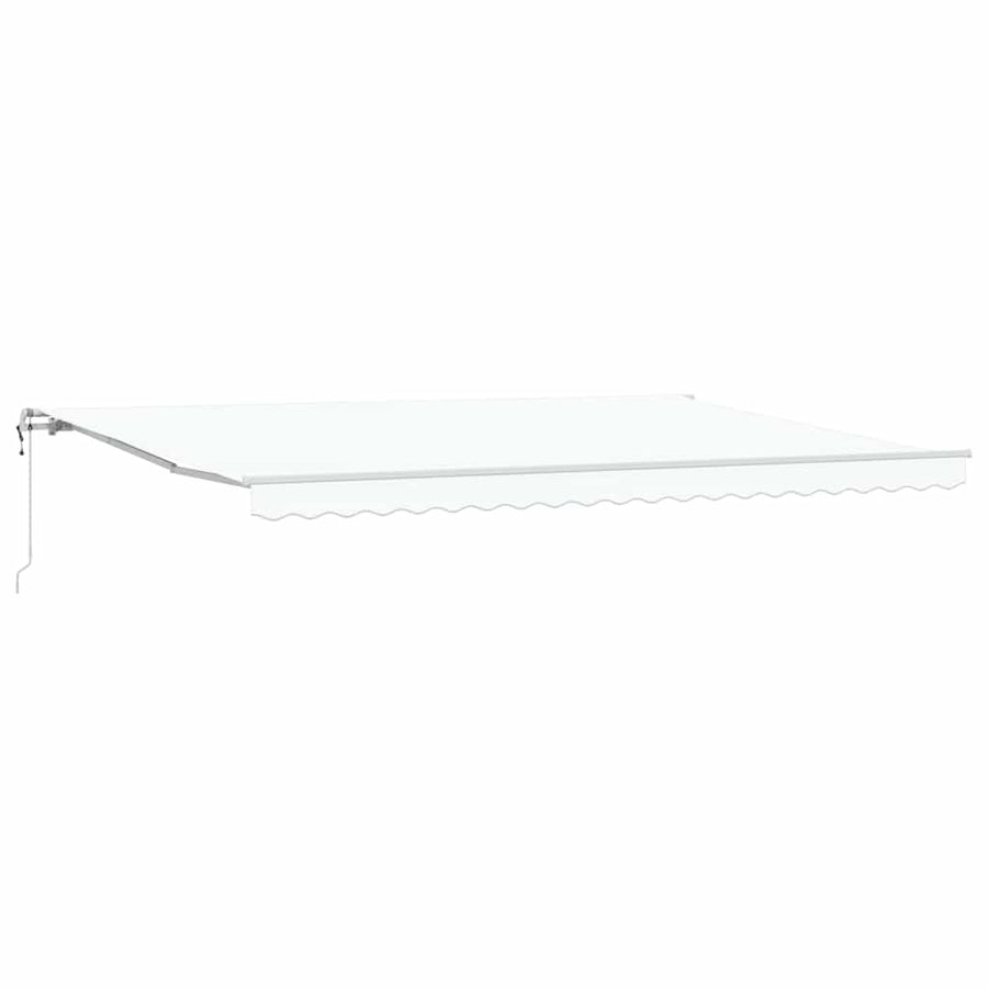 Inklapbaar Zonnescherm Wit 500 × 350 cm Stof