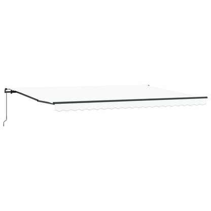 Inklapbaar Zonnescherm Wit 500 × 350 cm Polyester en staal