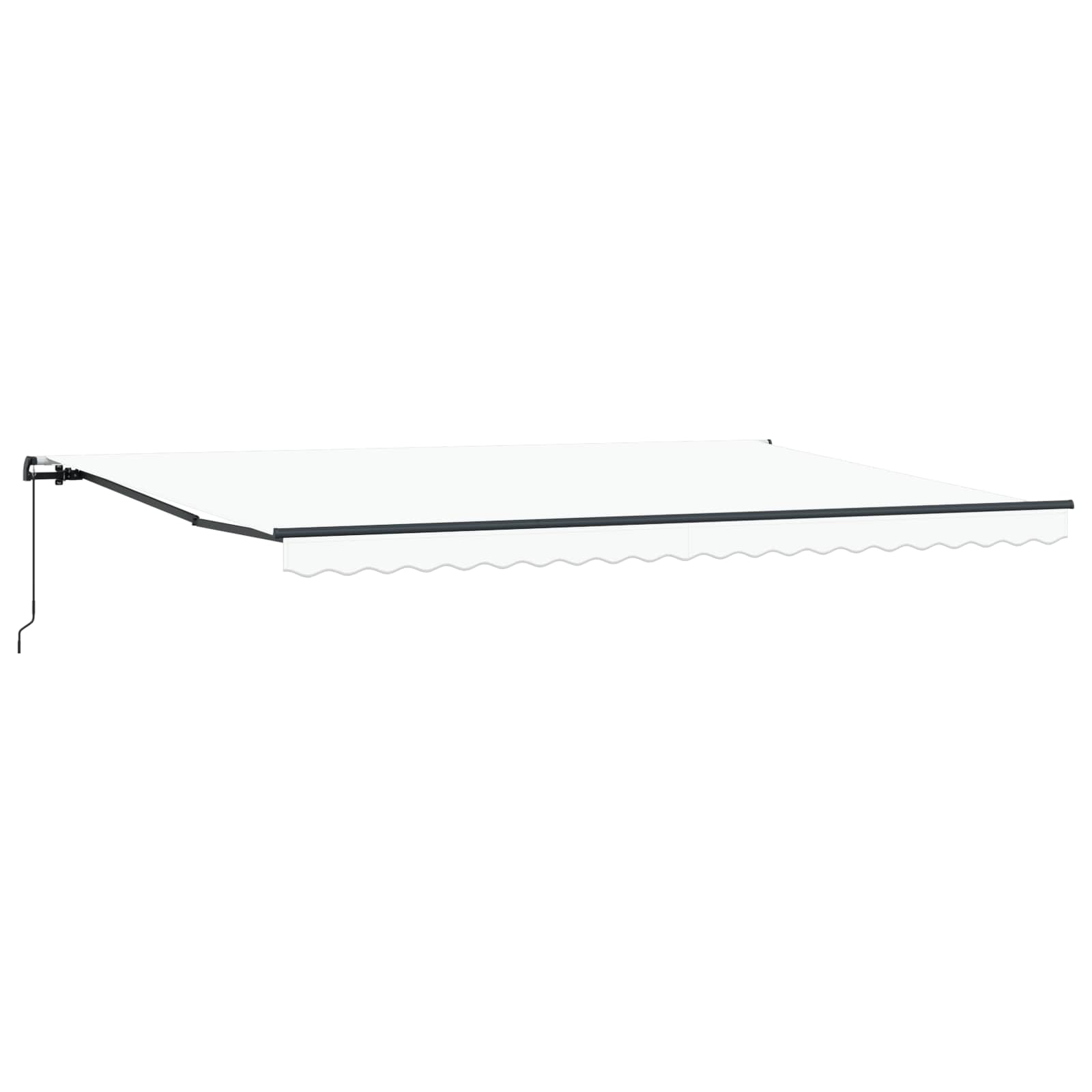 Inklapbaar Zonnescherm Wit 500 × 350 cm Polyester en staal