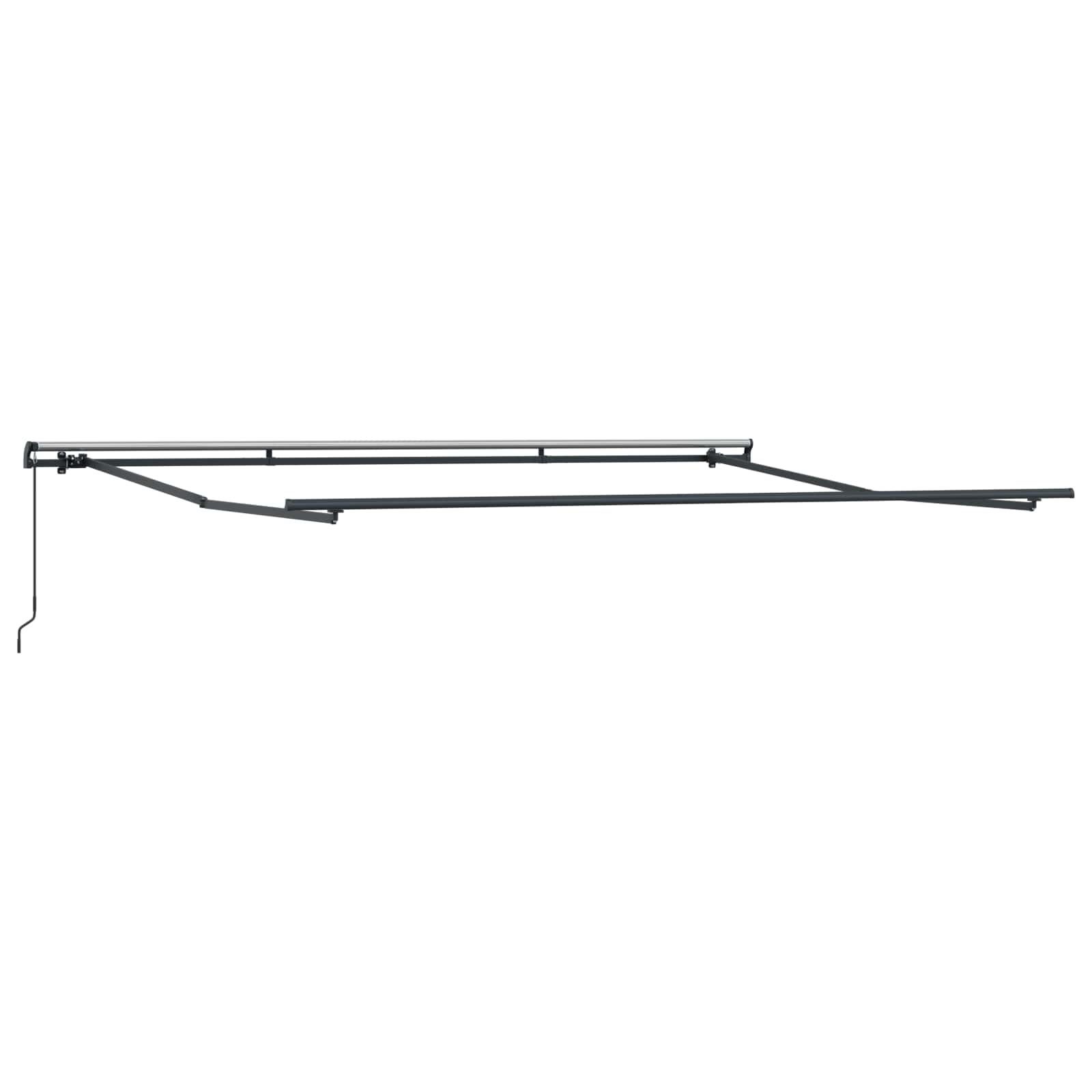 Inklapbaar Zonnescherm Wit 500 × 350 cm Polyester en staal