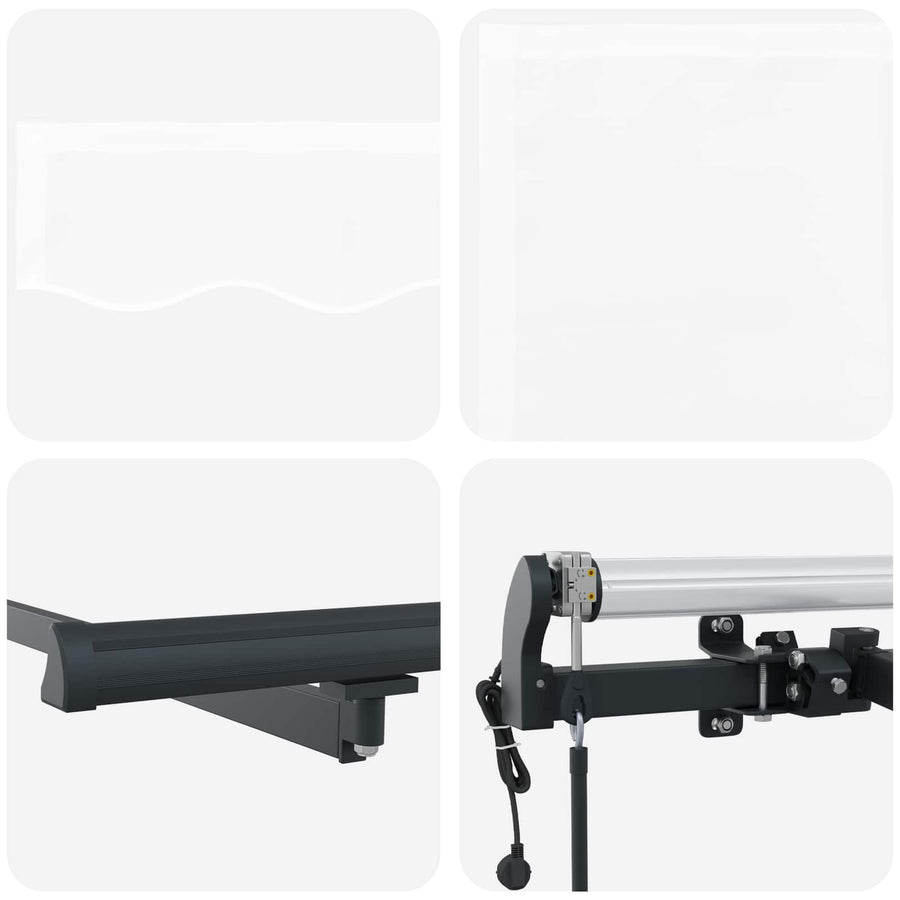 Inklapbaar Zonnescherm Wit 500 × 350 cm Stof en Aluminium