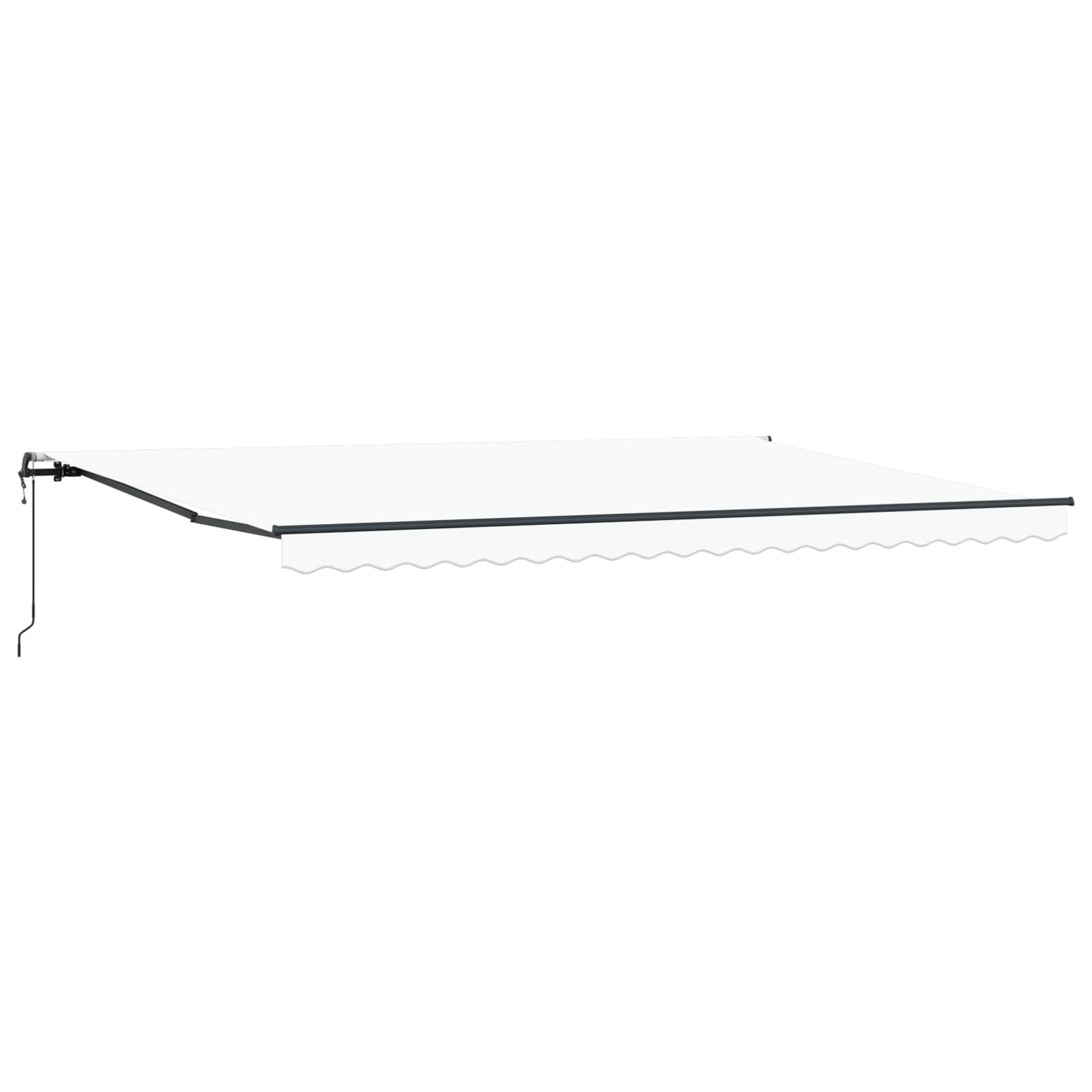 Inklapbaar Zonnescherm Wit 500 × 350 cm Stof en Aluminium