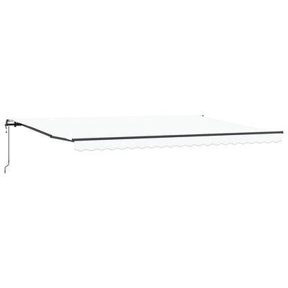 Inklapbaar Zonnescherm Wit 500 × 350 cm Stof en Aluminium