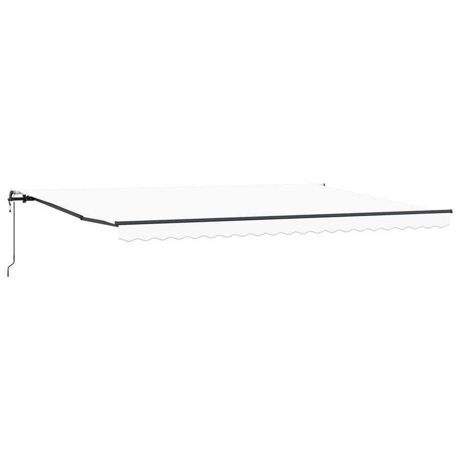Inklapbaar Zonnescherm Wit 500 × 350 cm Stof en Aluminium