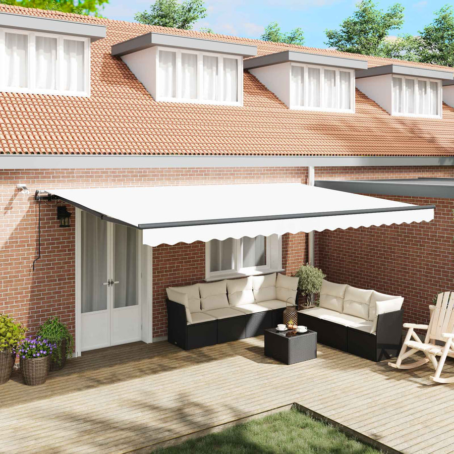 Luifeldoek met Wit 500 × 350 cm Polyester