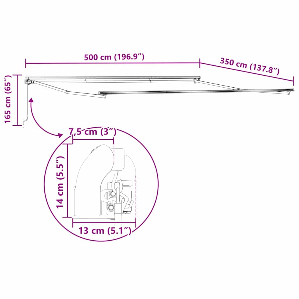 Licht Grijs Zonnescherm Stof Lichtgrijs 500 × 350 cm