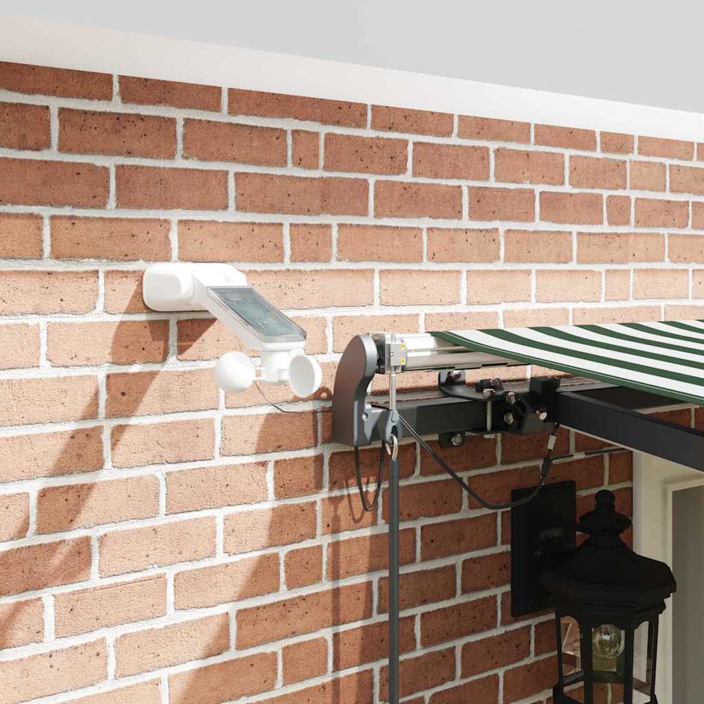 Inklapbaar Zonnescherm Met Stof Groen En Wit 500 × 350 cm
