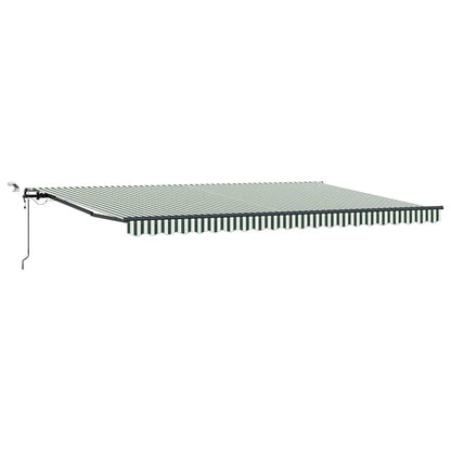 Inklapbaar Zonnescherm Met Stof Groen En Wit 500 × 350 cm