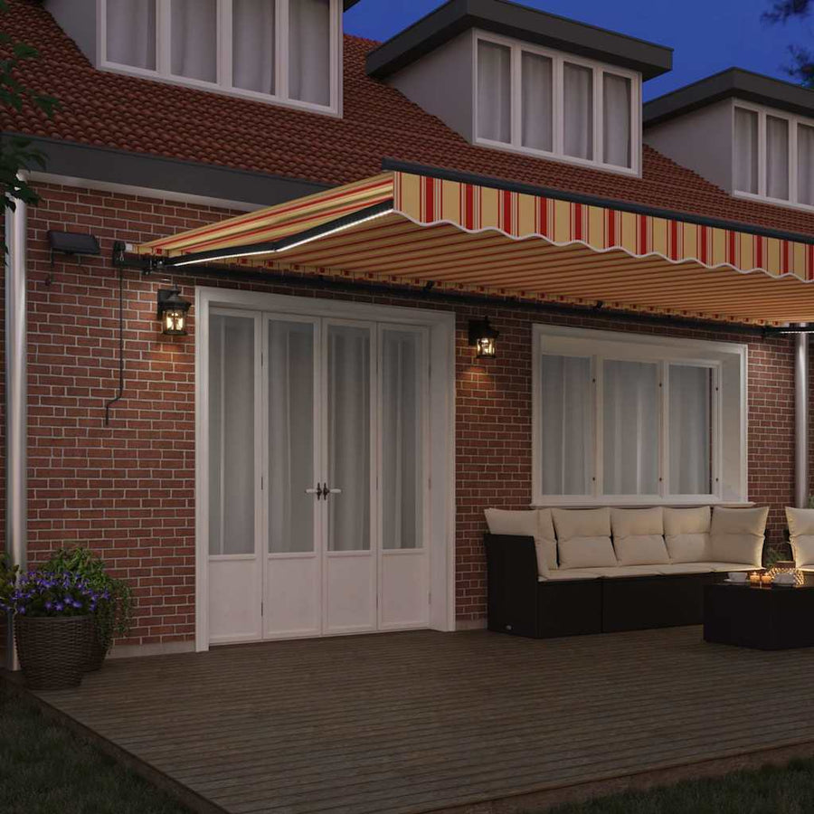 Inklapbaar Zonnescherm geel en oranje 600 ×300 cm Stof