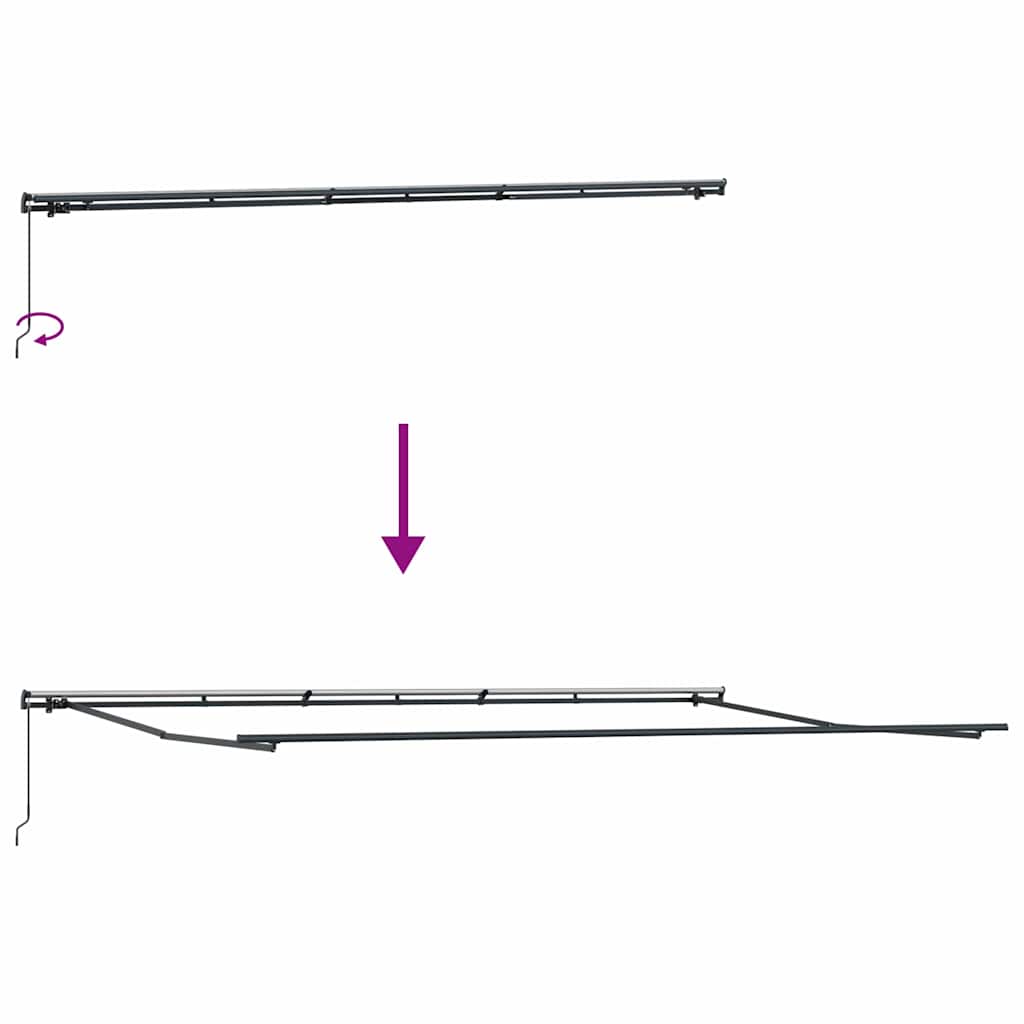 Inklapbaar Zonnescherm Multikleur 600 × 300 cm
