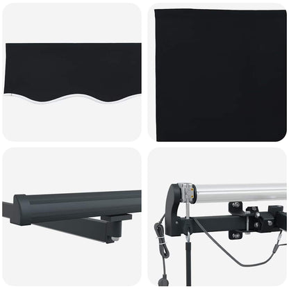Luifeldoek met Zwart 600 × 300 cm Polyester