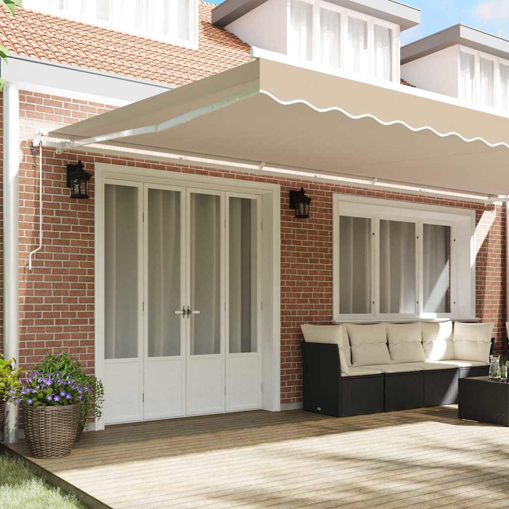 Inklapbaar Zonnescherm 600 × 300 cm Beige