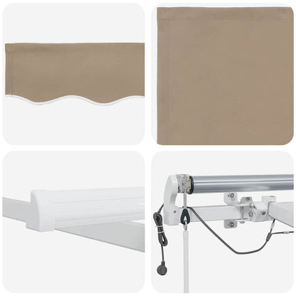 Inklapbaar Zonnescherm Beige 600 × 300 cm Stof en Metaal