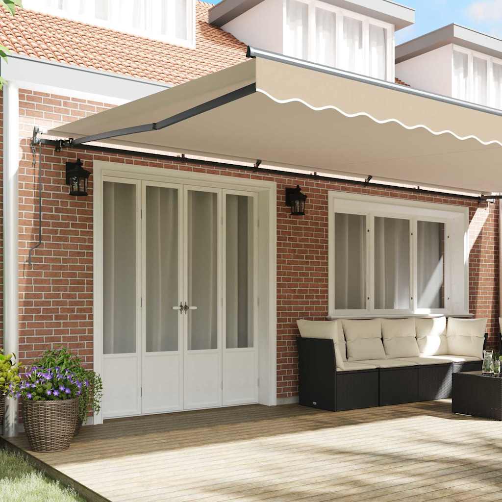 Inklapbaar Zonnescherm Beige 600 ×300 cm Stof