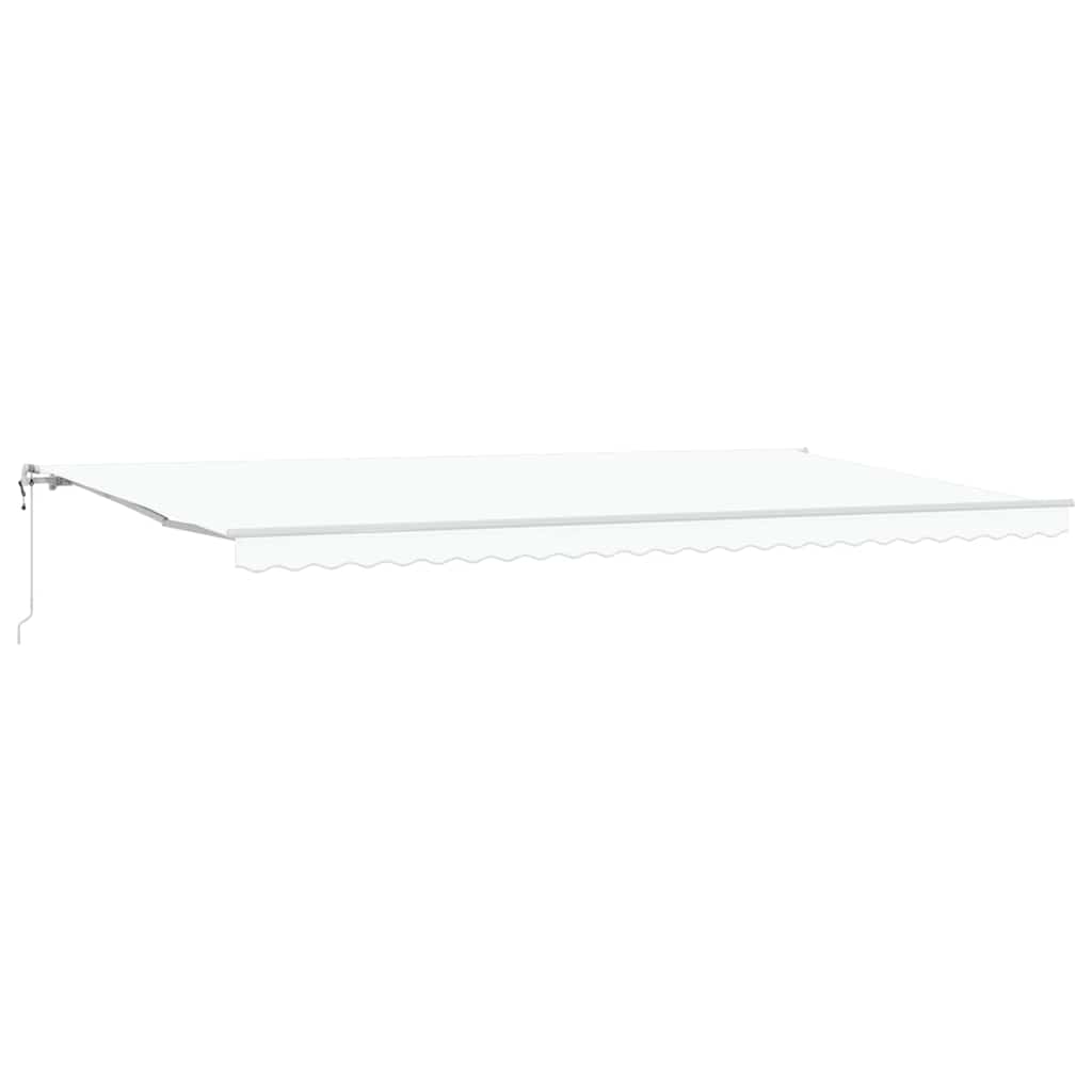 Inklapbaar Zonnescherm Wit 600 × 300 cm Stof