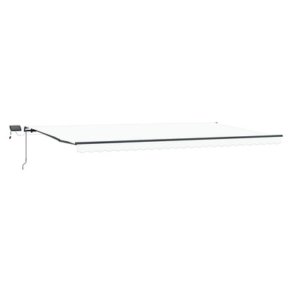 Inklapbaar Zonnescherm Wit 600 ×300 cm Stof