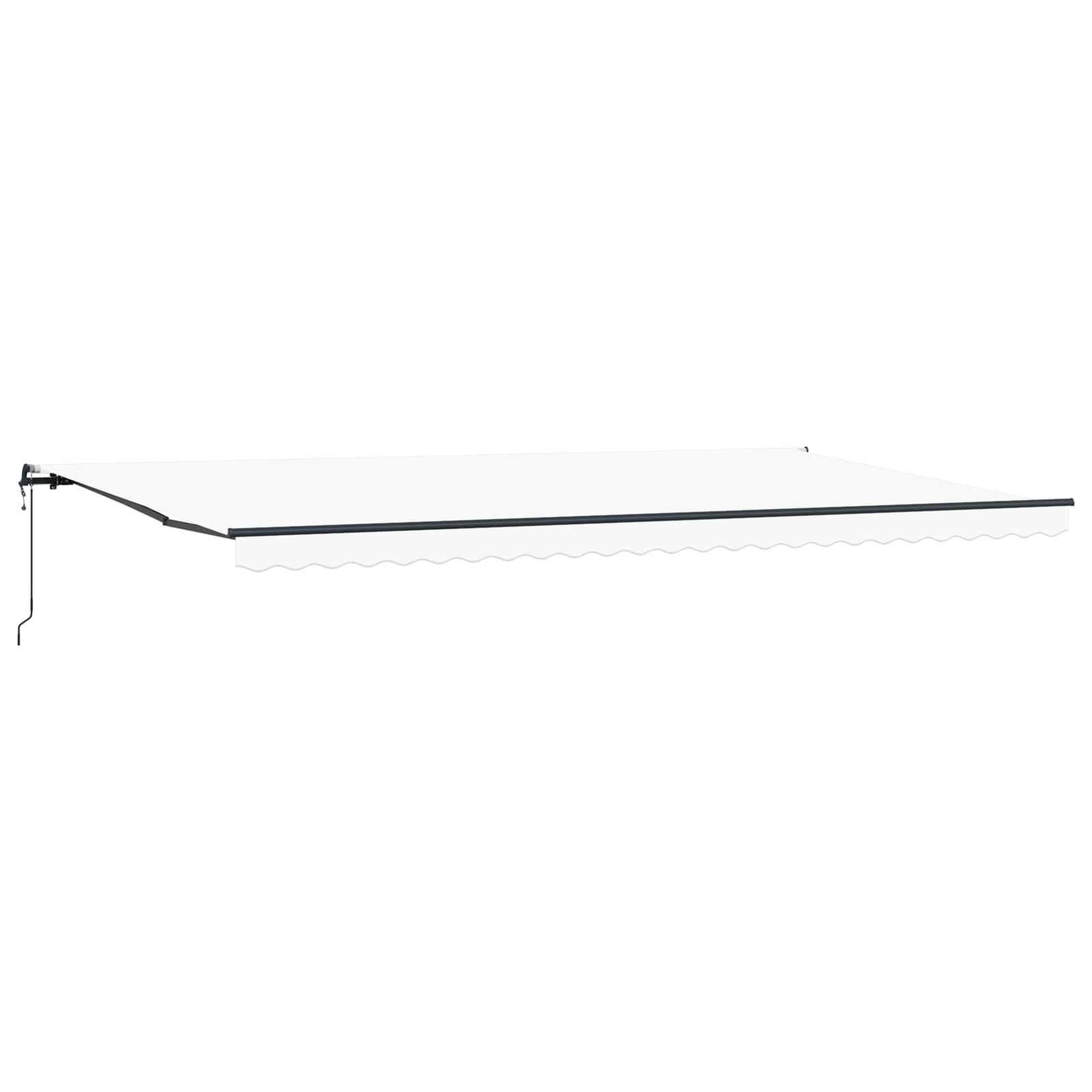 Inklapbaar Zonnescherm Wit 600 × 300 cm Stof en Aluminium