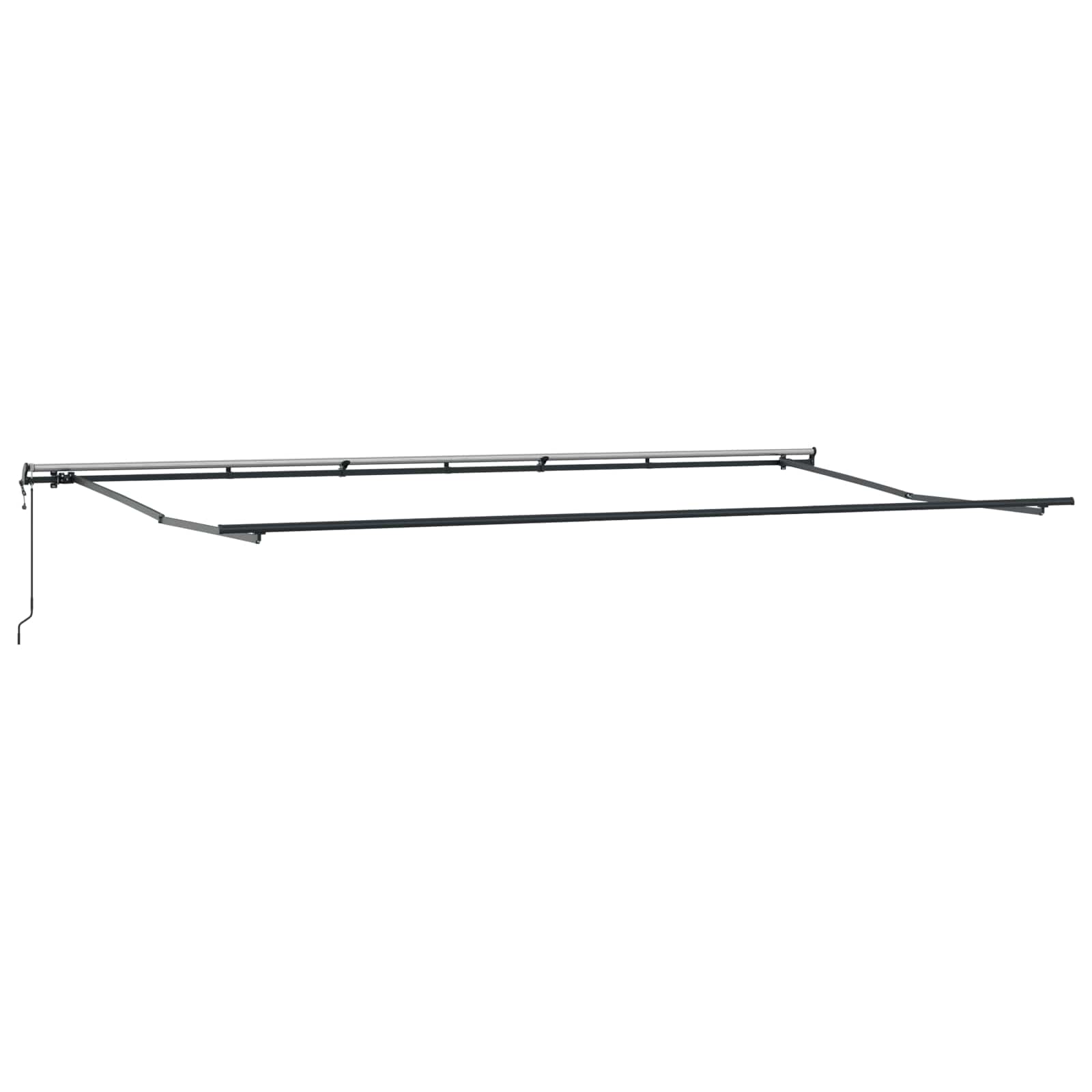 Inklapbaar Zonnescherm Wit 600 × 300 cm Stof en Aluminium