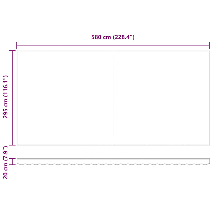 Inklapbaar Zonnescherm Multikleur 600 × 300 Cm