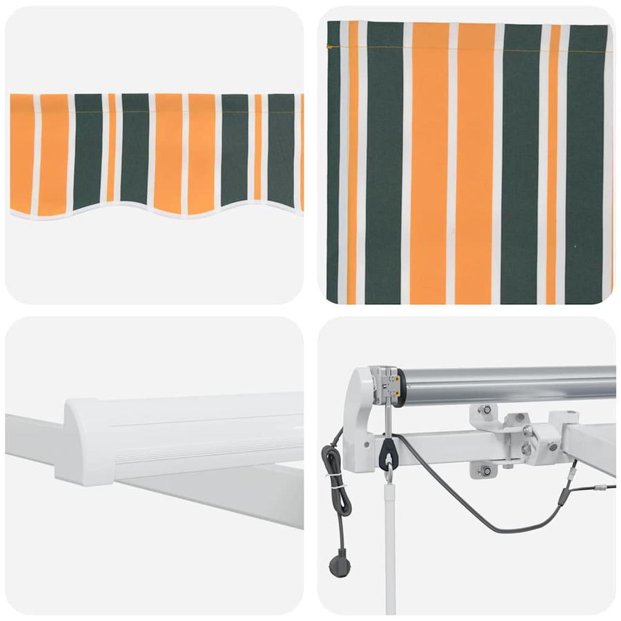 Inklapbaar Zonnescherm Groen En Geel 600 × 300 cm