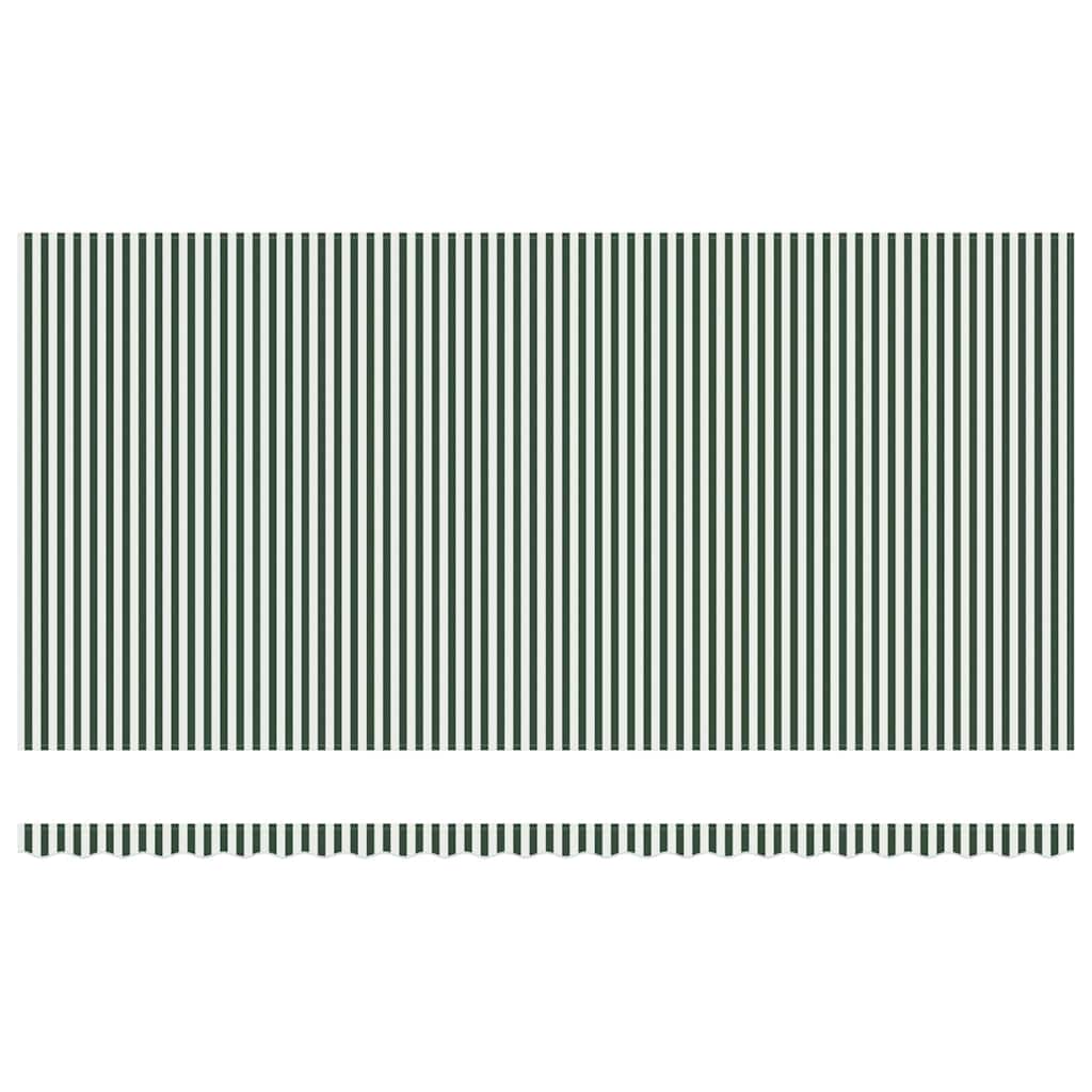 Inklapbaar Zonnescherm Gestreept Groen en Wit 600 × 300 cm