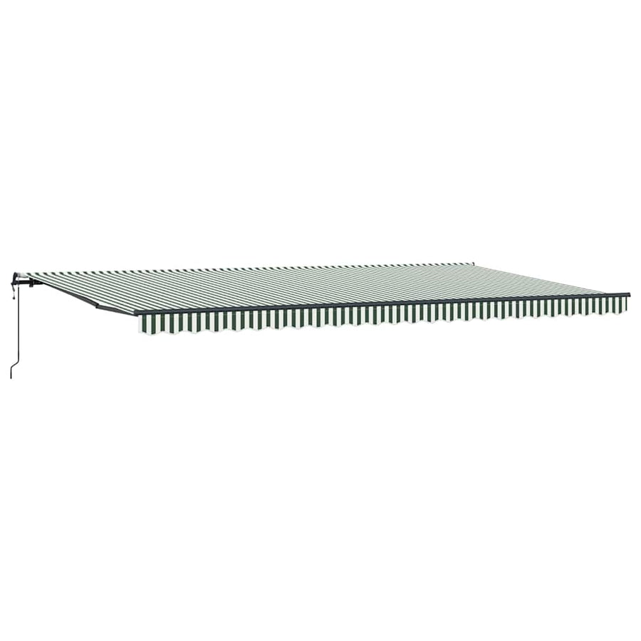 Inklapbaar Zonnescherm Groen en wit 600 ×300 cm Stof