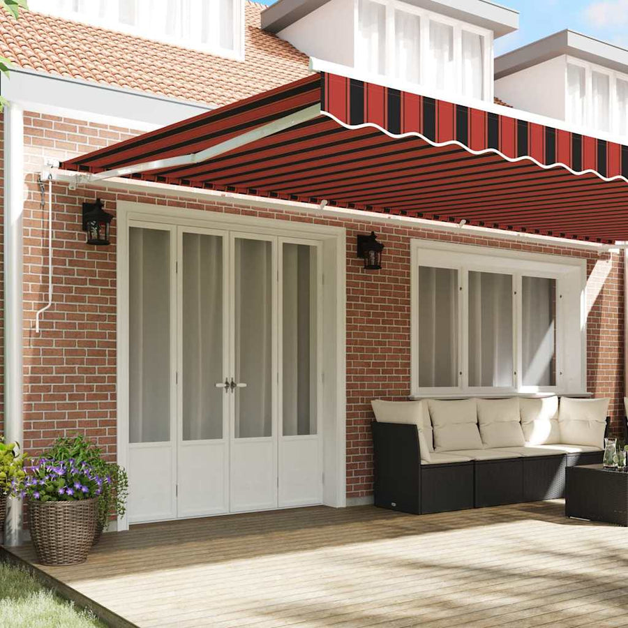 Uitschuifbare luifel Oranje en bruin 600 × 350 cm