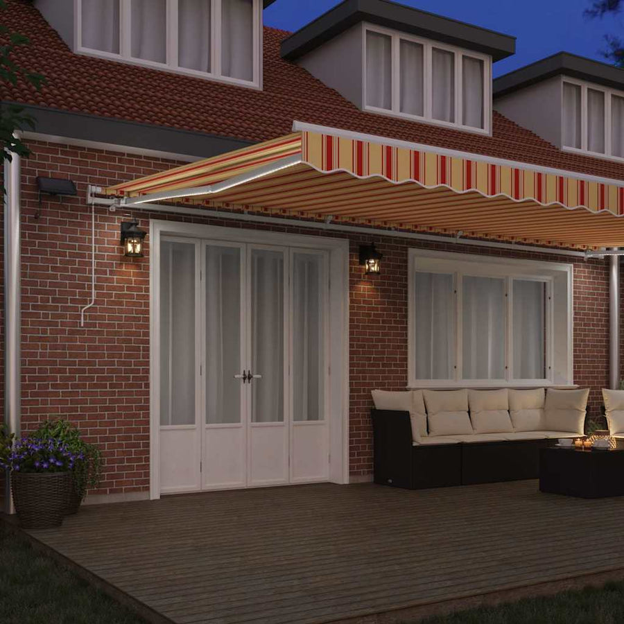 Inklapbaar Zonnescherm Geel en Oranje 600 × 350 cm
