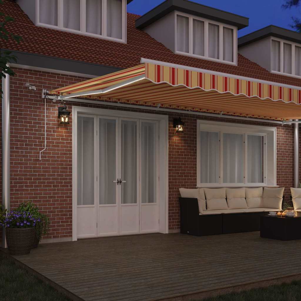 Inklapbaar Zonnescherm Geel en Oranje 600 × 350 cm