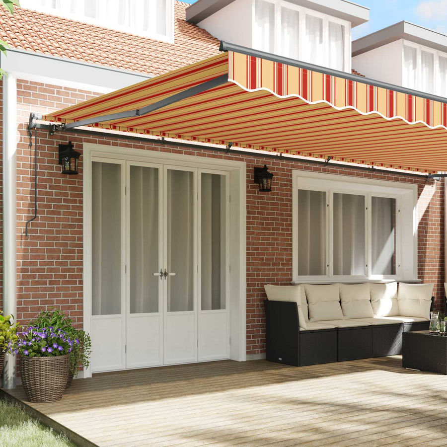 Inklapbaar Zonnescherm Geel en Oranje 600 × 350 cm