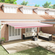 Zonnescherm inklapbaar 600x350 cm rood wit