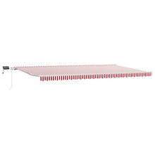Inklapbaar Zonnescherm Stof En Staal Rood En Wit 600 × 350 cm