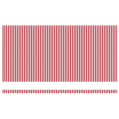 Inklapbaar Zonnescherm Stof En Staal Rood En Wit 600 × 350 cm