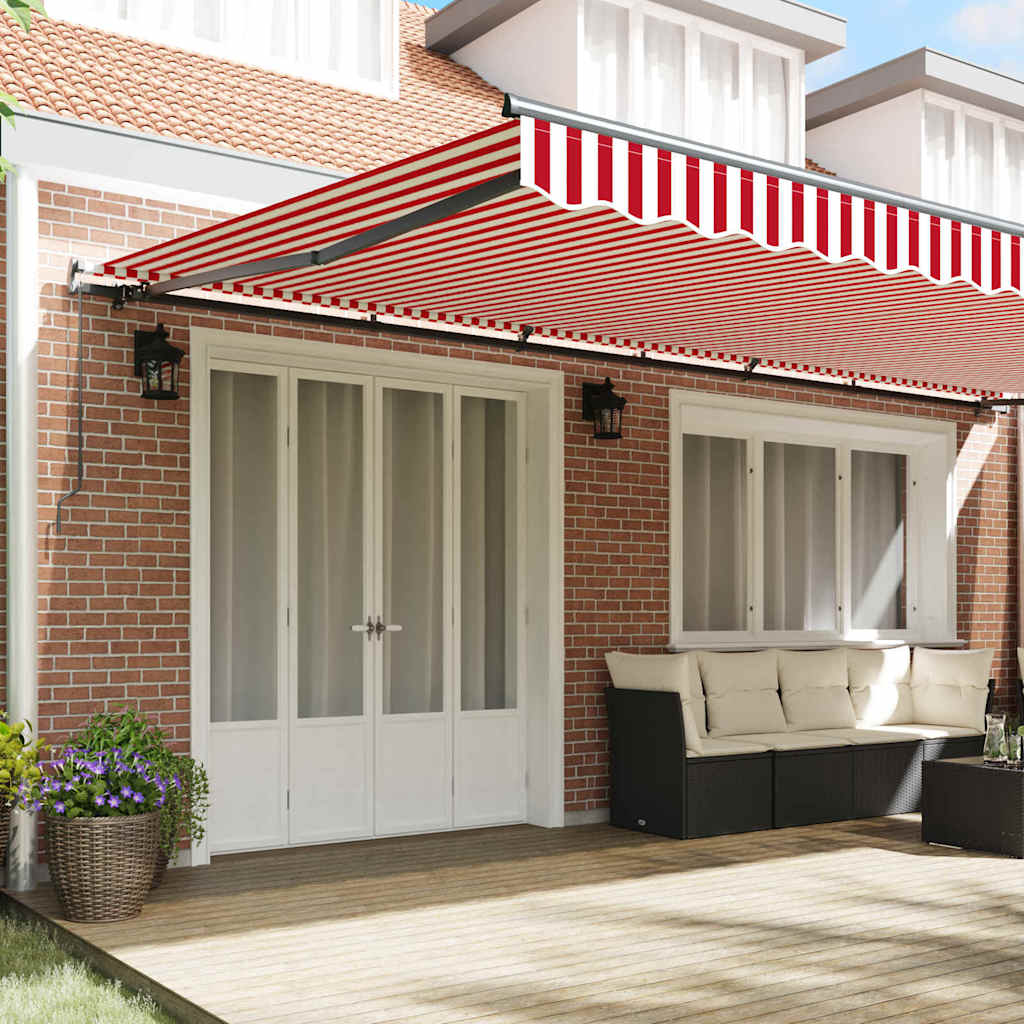 Inklapbaar Zonnescherm Rood En Wit 600 × 350 cm