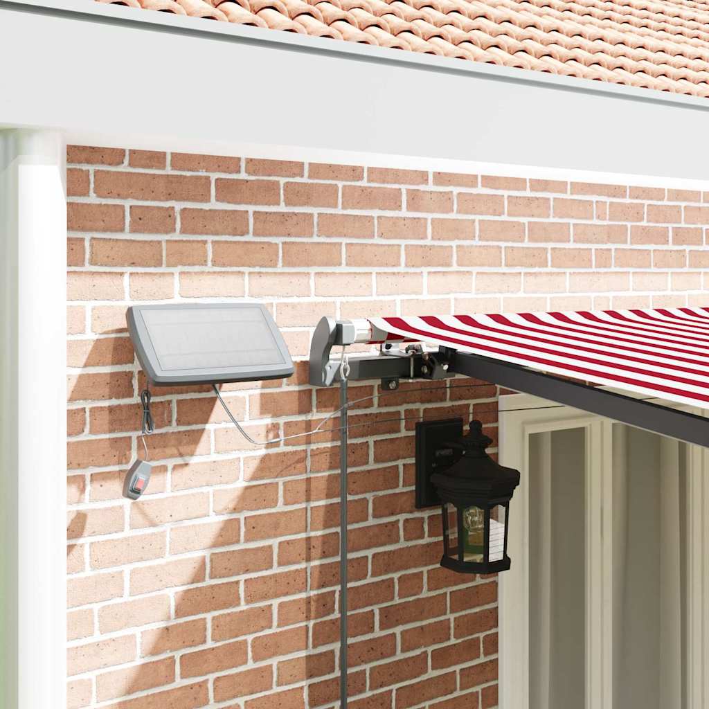 Inklapbaar Zonnescherm Stof Rood En Wit 600 ×350 cm