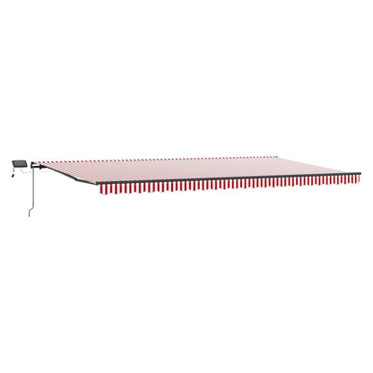Inklapbaar Zonnescherm Stof Rood En Wit 600 ×350 cm