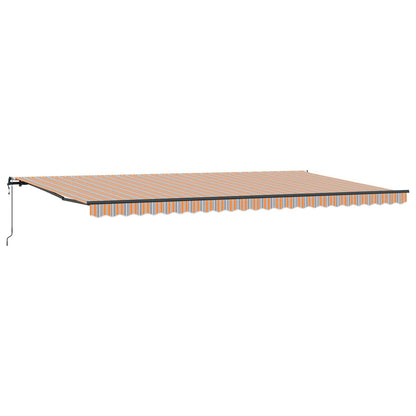 Uitschuifbare luifel Meerkleurig 600 × 350 cm Stof en Aluminium