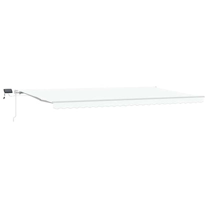 Uitschuifbare luifel Wit 600 × 350 cm Stof en Aluminium
