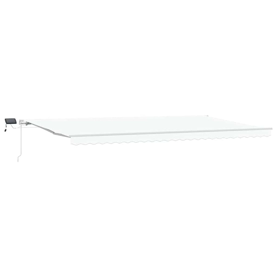 Uitschuifbare luifel Wit 600 × 350 cm Stof en Aluminium